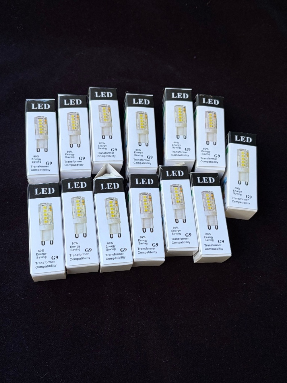 Set of 12 G9 (bi-pin) LED lightbulbs, brand new, from Wayfair.